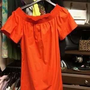 J. Crew off the shoulder cotton poplin dress